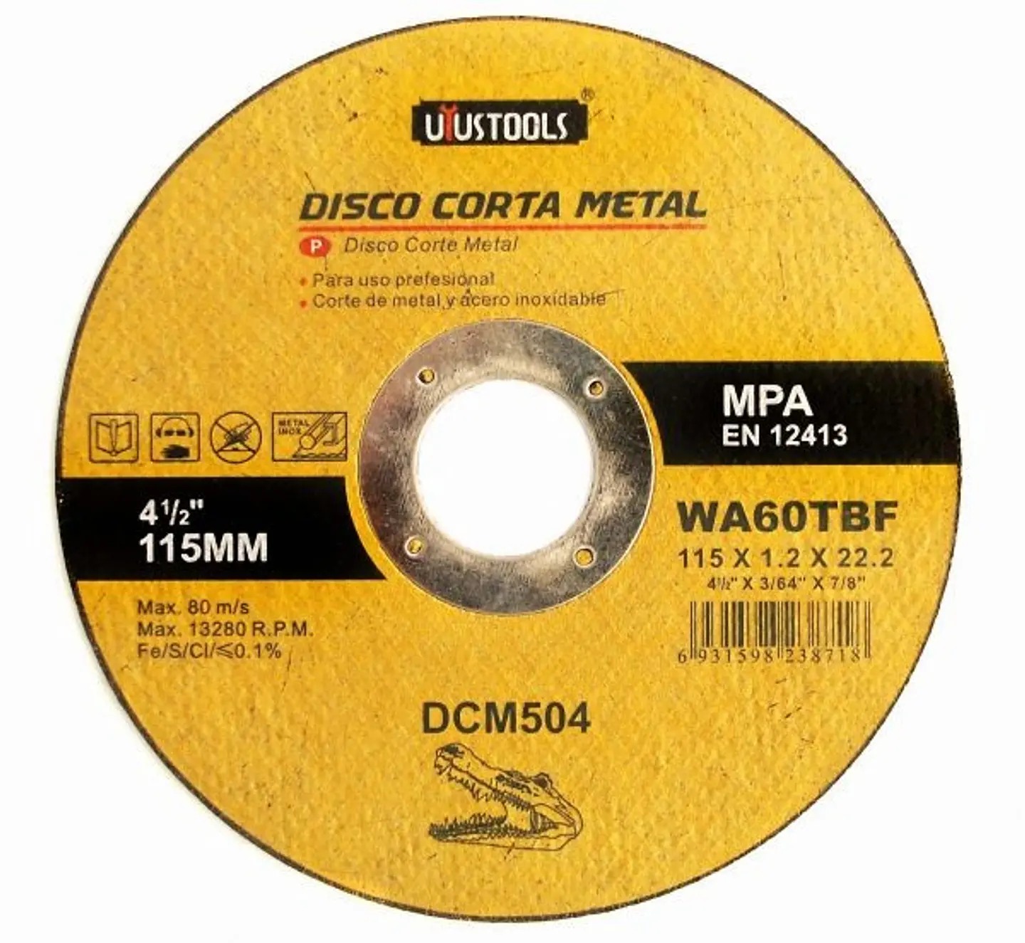 Disco Corte Metal 4½" (115mm) Extrafino