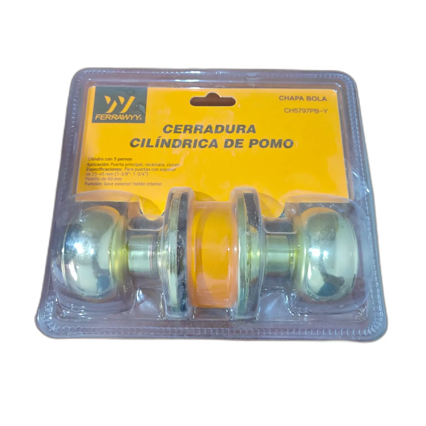 Cerradura Cilíndrica de Pomo (Chapa Interior)