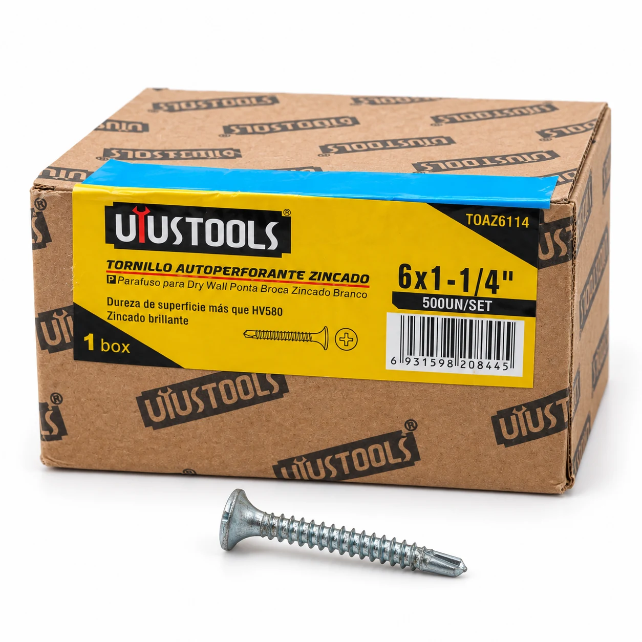 3.000 tornillos 6×1¼″ punta broca