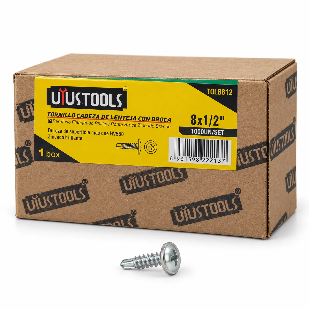 3.000 tornillos lenteja 8×½″ punta broca