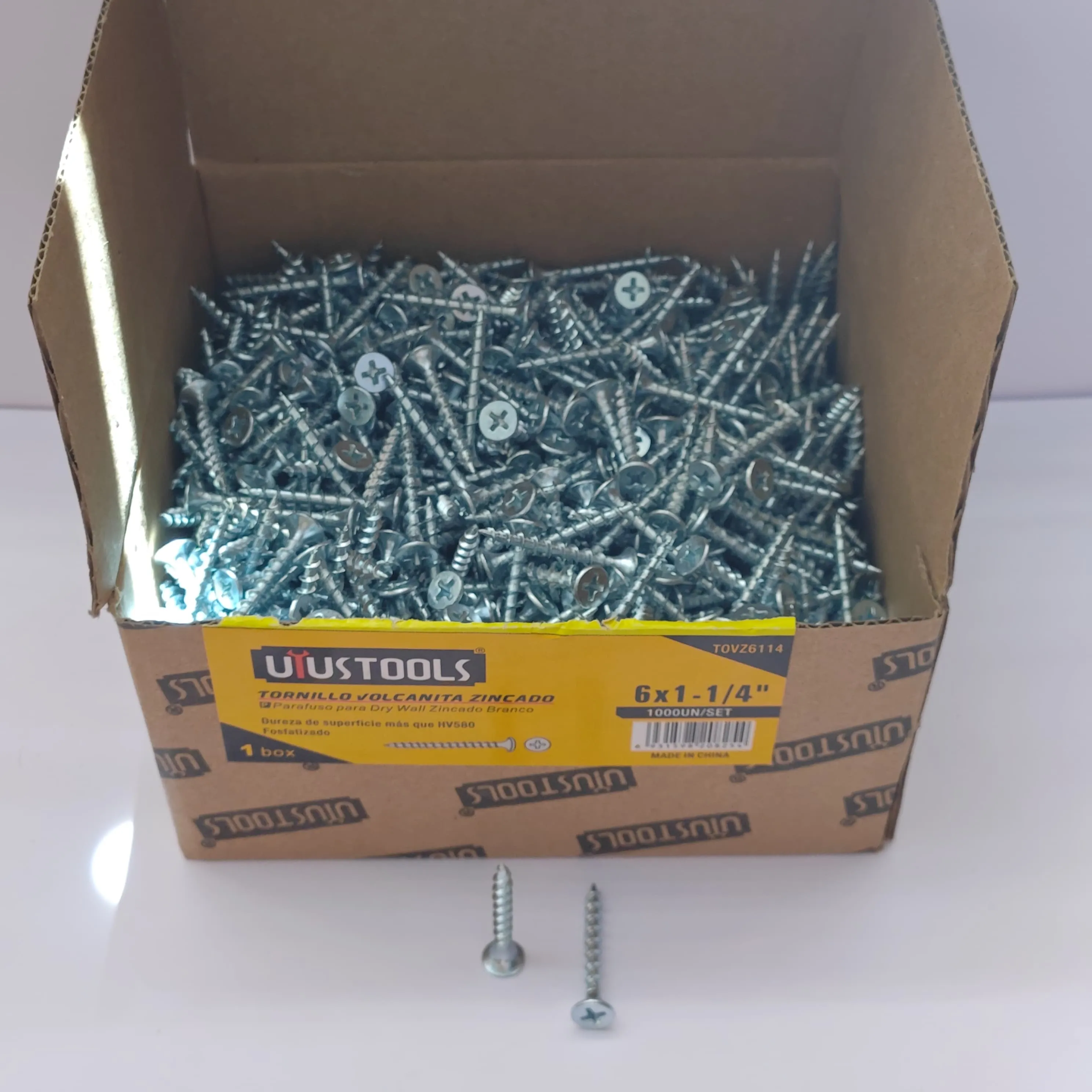Tornillo Volcanita Zincado 6X1 1/4 1000 und