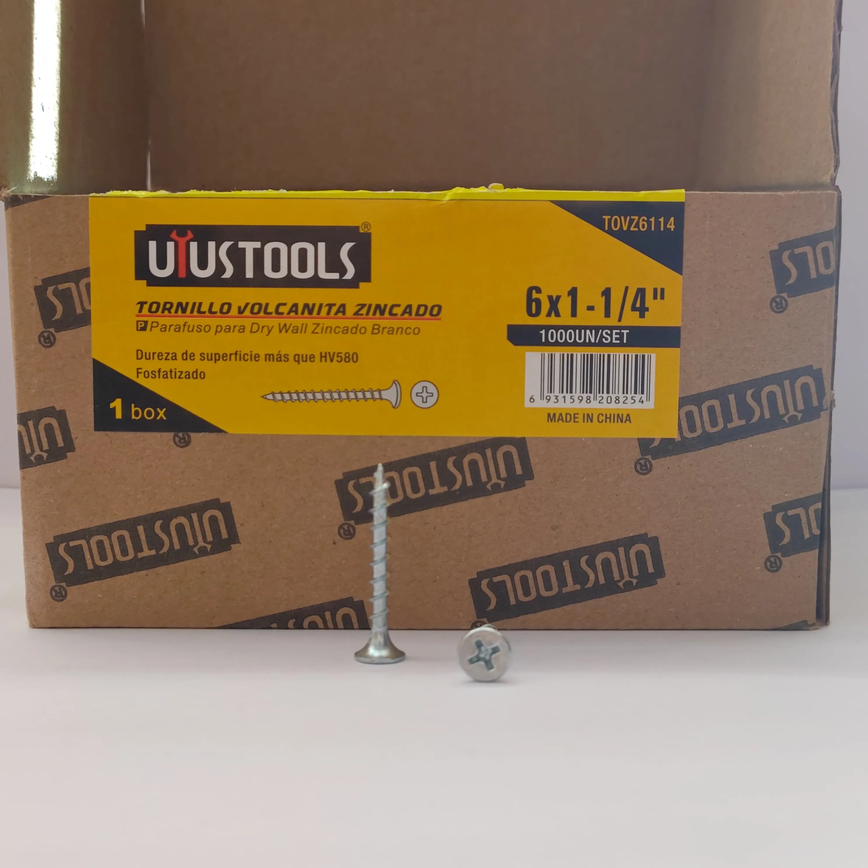 Tornillo Volcanita Zincado 6X1 1/4 1000 und