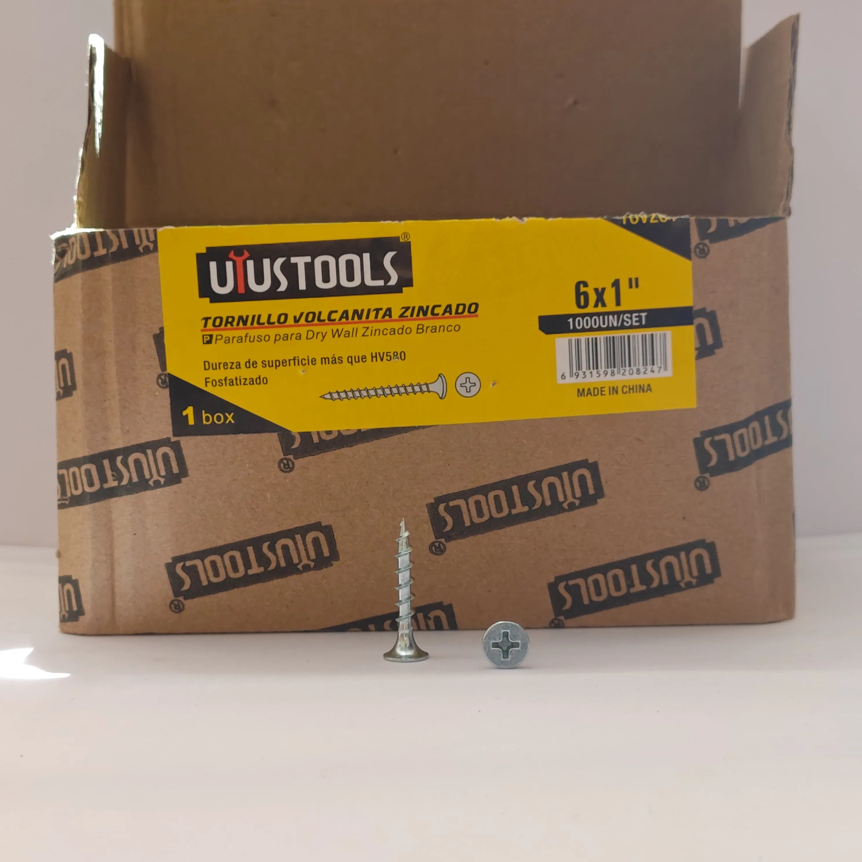 Tornillo Volcanita Zincado 6X1 1000 und