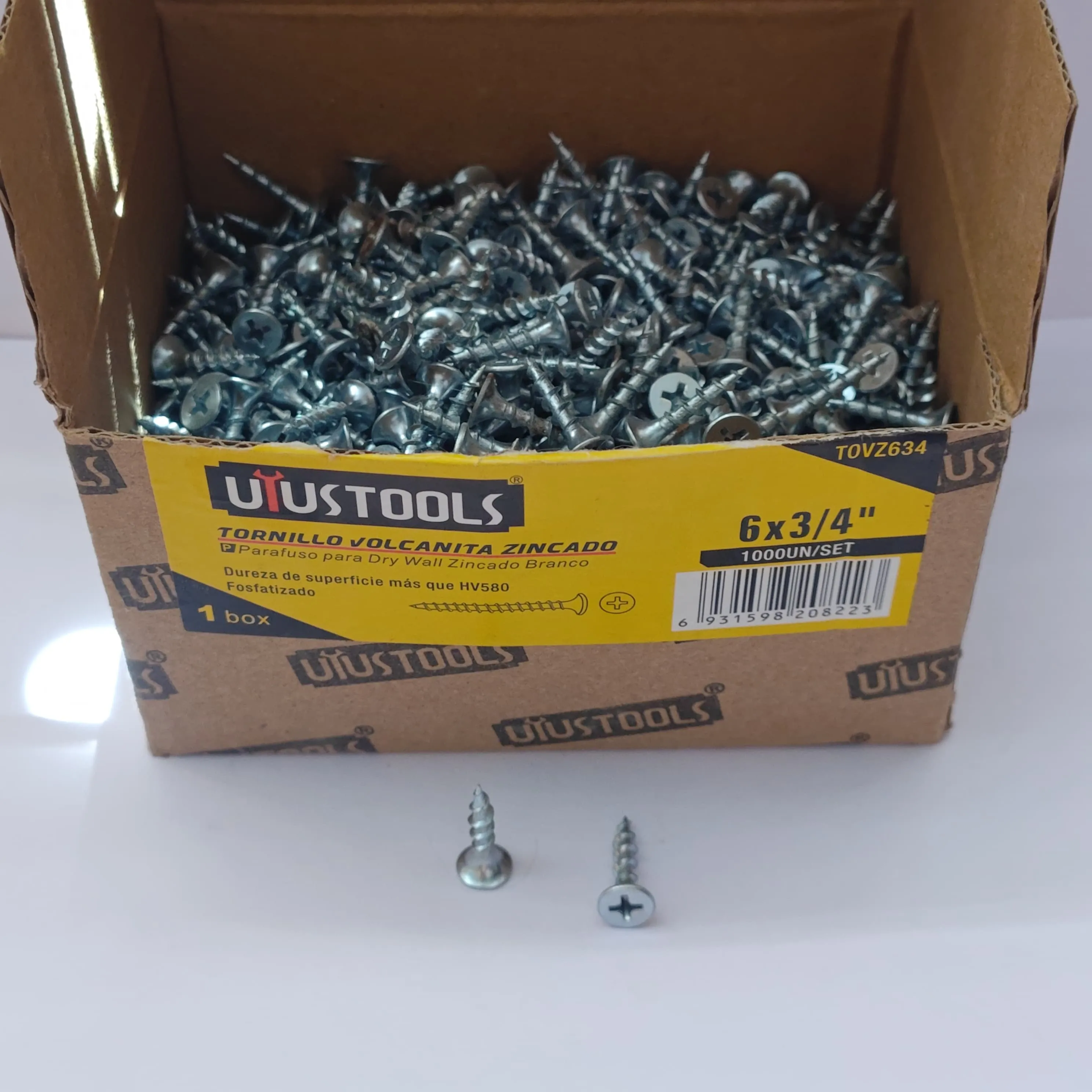 Tornillo Volcanita Zincado 6X3/4 1000 und