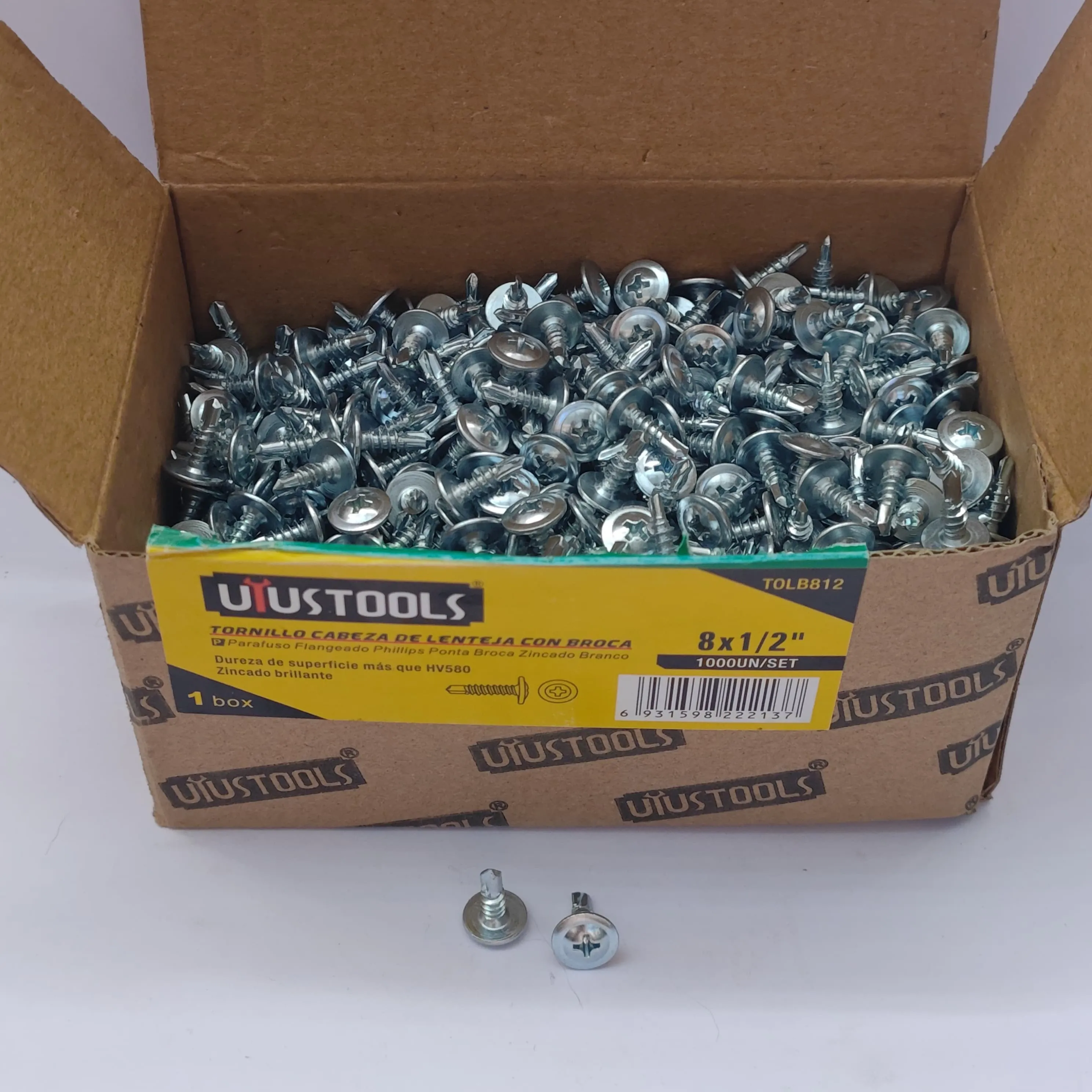 Tornillo Cabeza Lenteja Autoperforante 8x1/2 1000 und