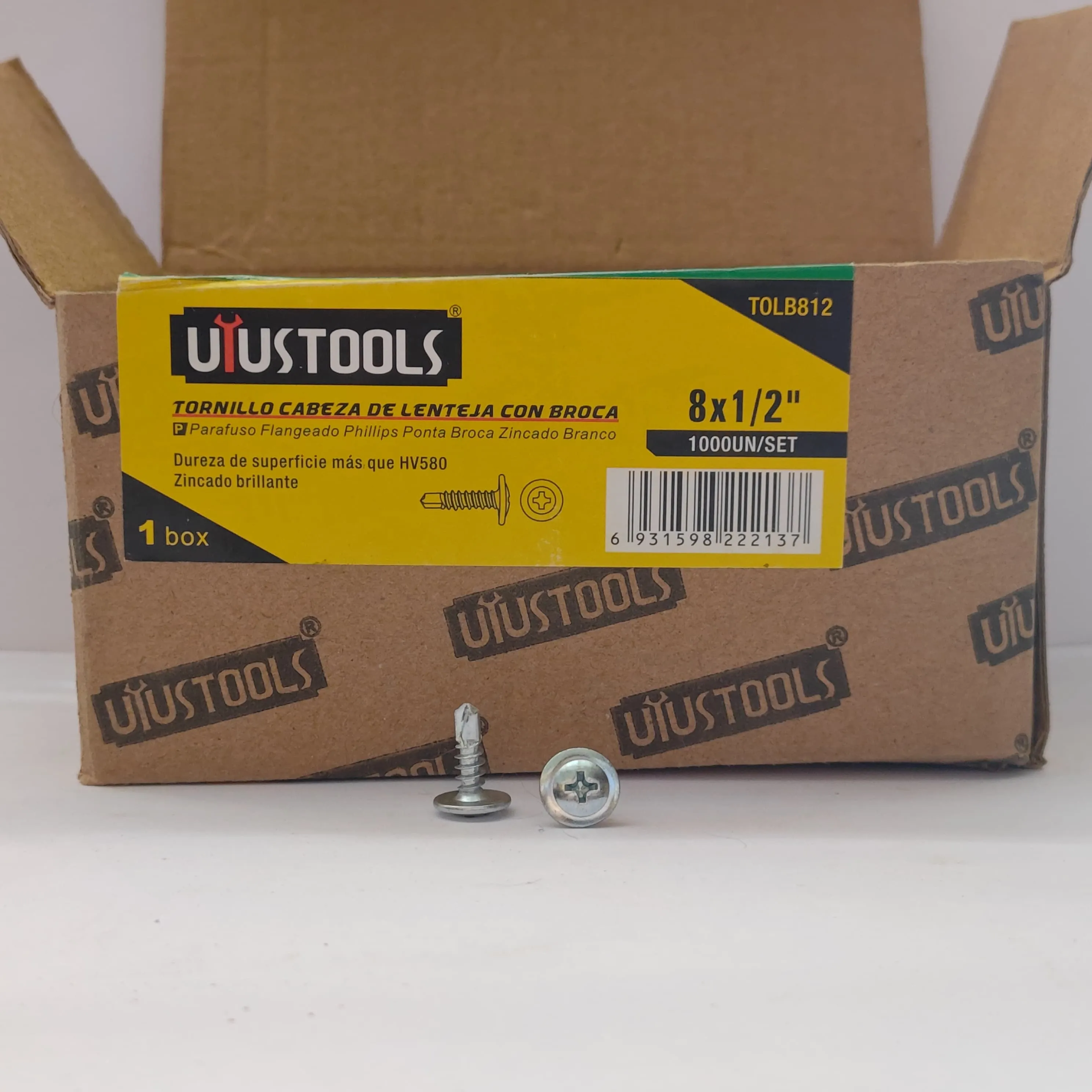 Tornillo Cabeza Lenteja Autoperforante 8x1/2 1000 und