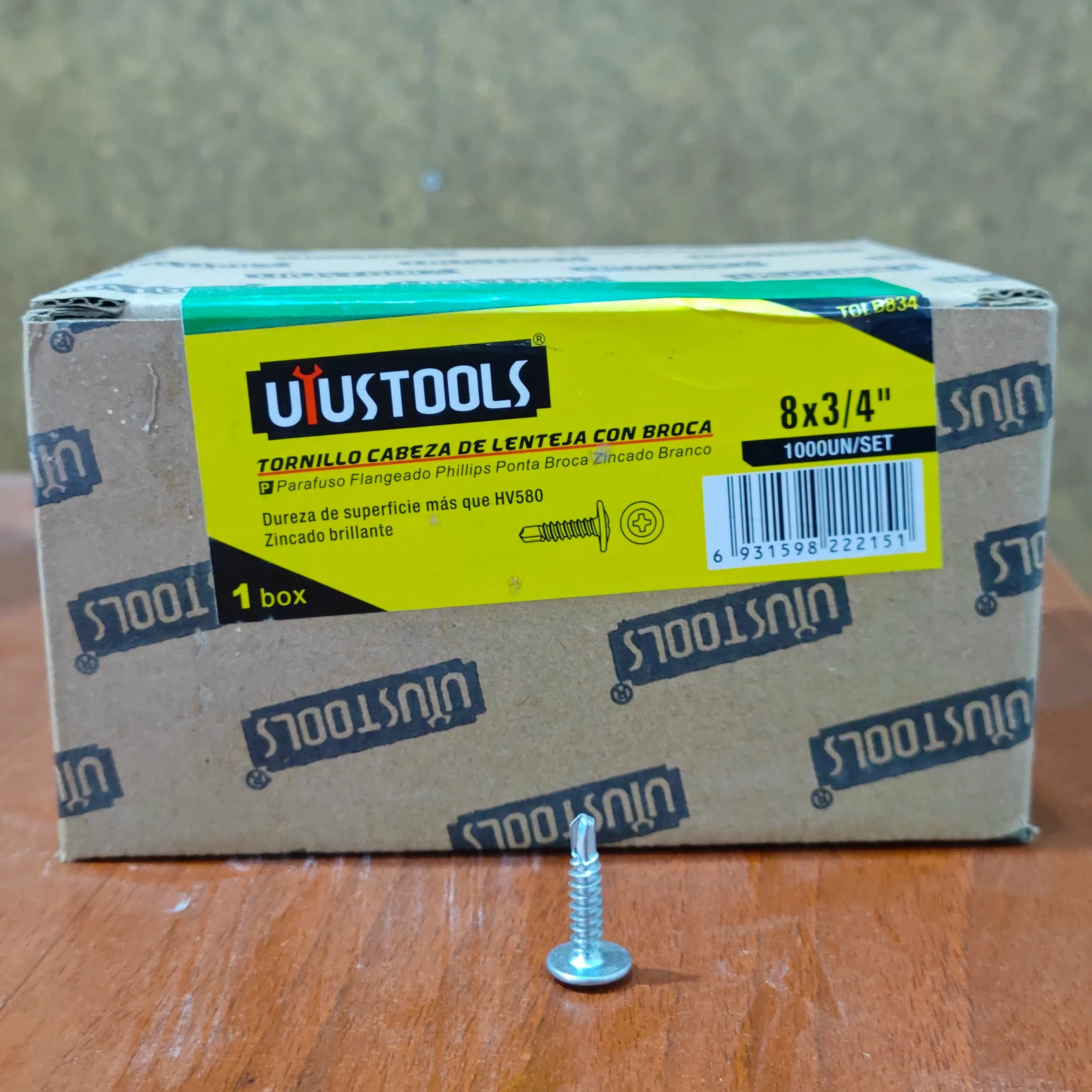 Tornillo Cabeza Lenteja Autoperforante 8x3/4 1000 und